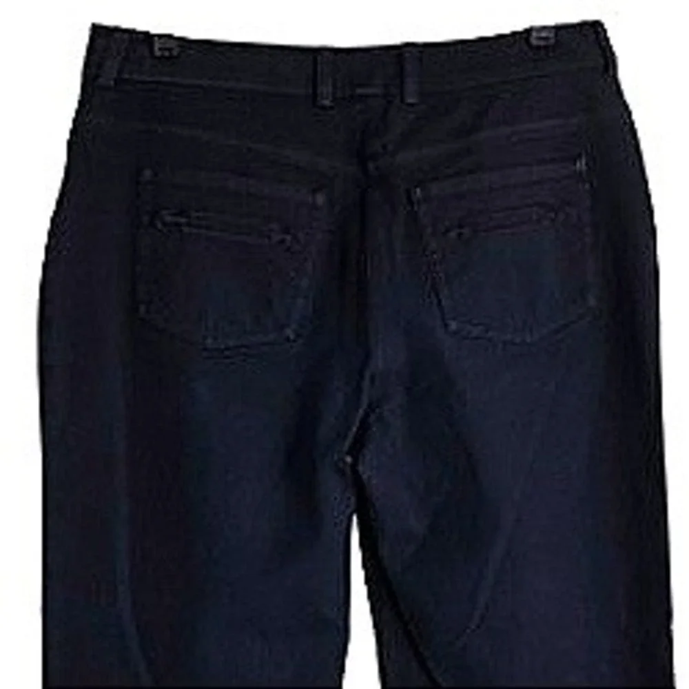 St. John Collection Luxury Wide Leg Jeans Women's Size 10 Black Mid Rise EUC - Picture 7 of 8